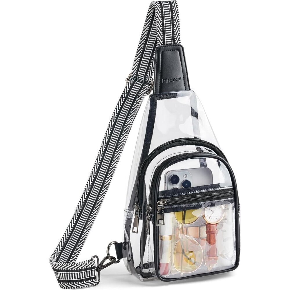 Clear Stadium Bag Crossbody Compact Durable for Concert Sports Events